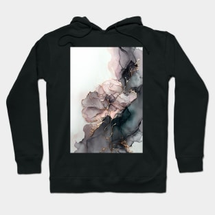 Pink Rose - Abstract Alcohol Ink Resin Art Hoodie